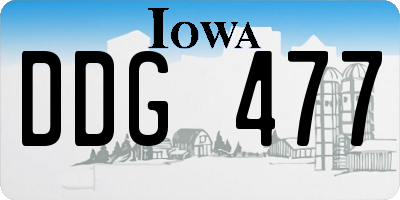 IA license plate DDG477