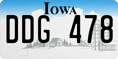 IA license plate DDG478
