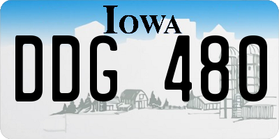 IA license plate DDG480