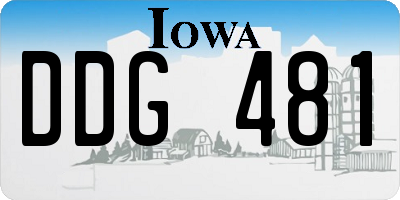 IA license plate DDG481