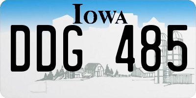 IA license plate DDG485