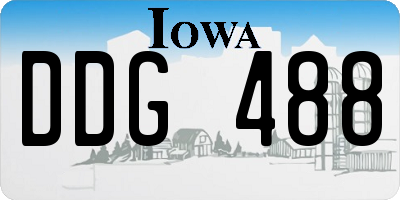 IA license plate DDG488