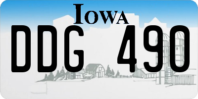 IA license plate DDG490