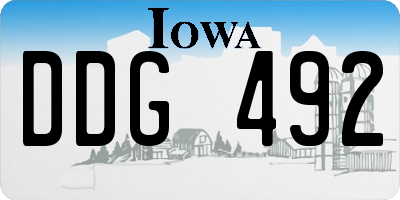 IA license plate DDG492