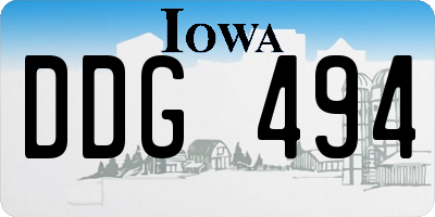 IA license plate DDG494