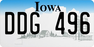 IA license plate DDG496