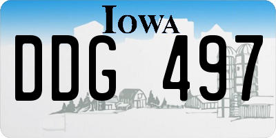 IA license plate DDG497