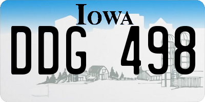 IA license plate DDG498