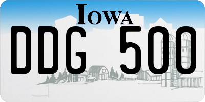 IA license plate DDG500