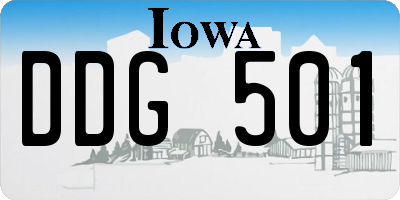 IA license plate DDG501