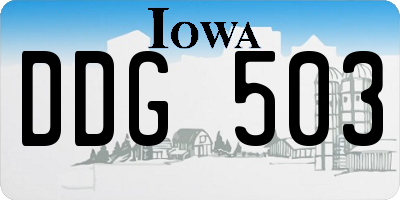 IA license plate DDG503