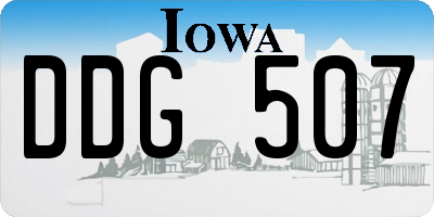 IA license plate DDG507