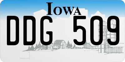 IA license plate DDG509