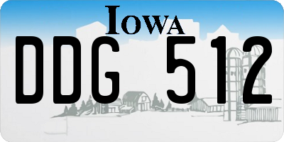IA license plate DDG512