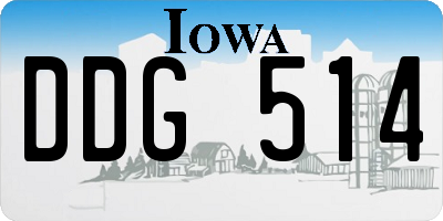 IA license plate DDG514