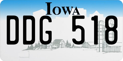 IA license plate DDG518