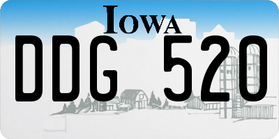 IA license plate DDG520