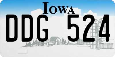 IA license plate DDG524