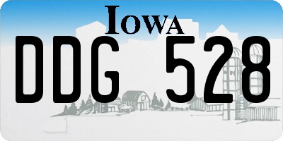 IA license plate DDG528
