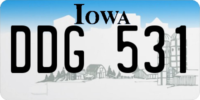 IA license plate DDG531