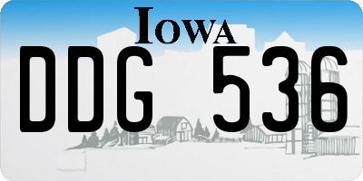 IA license plate DDG536