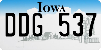 IA license plate DDG537