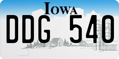 IA license plate DDG540