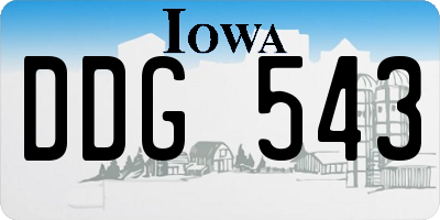 IA license plate DDG543