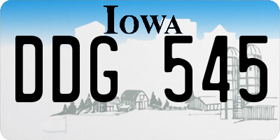 IA license plate DDG545