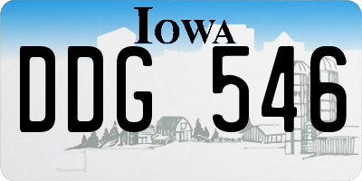 IA license plate DDG546