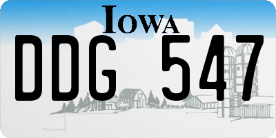 IA license plate DDG547