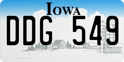 IA license plate DDG549
