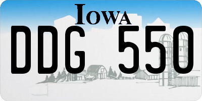 IA license plate DDG550