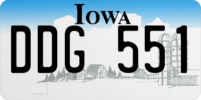 IA license plate DDG551
