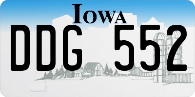 IA license plate DDG552