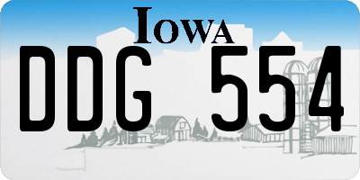 IA license plate DDG554