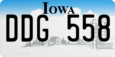 IA license plate DDG558