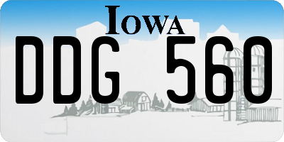 IA license plate DDG560