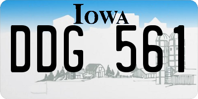 IA license plate DDG561