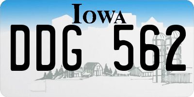 IA license plate DDG562