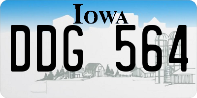IA license plate DDG564