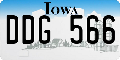 IA license plate DDG566