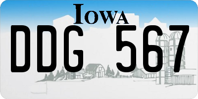 IA license plate DDG567