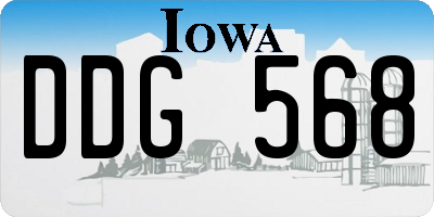IA license plate DDG568
