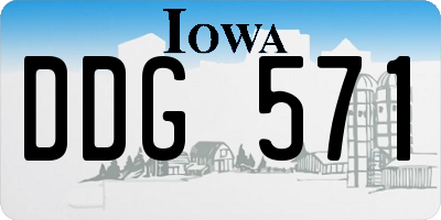 IA license plate DDG571