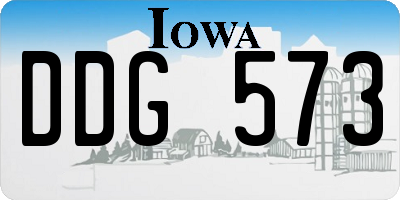 IA license plate DDG573