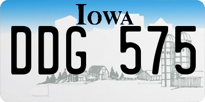 IA license plate DDG575