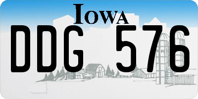 IA license plate DDG576