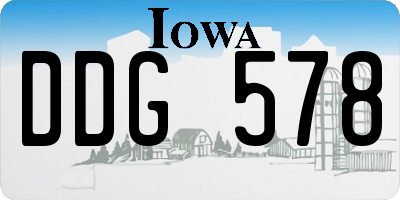 IA license plate DDG578