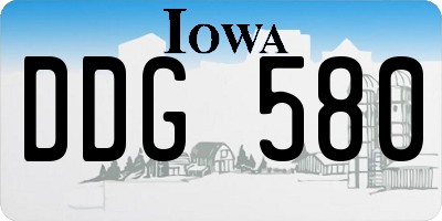 IA license plate DDG580